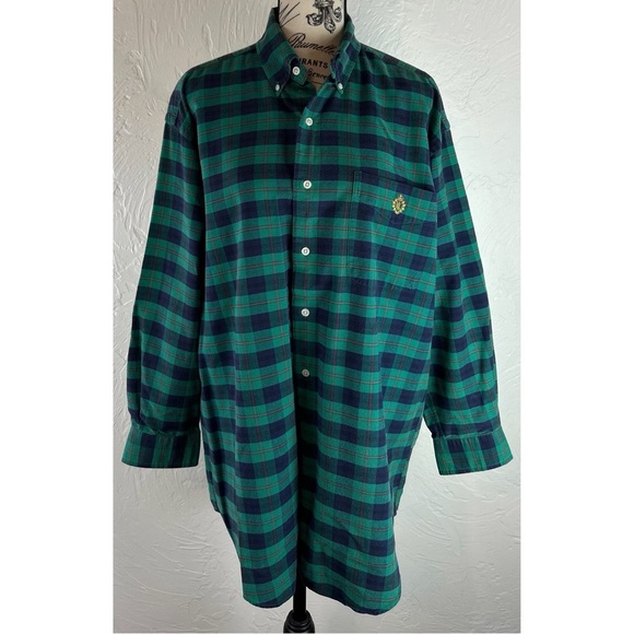 Ralph Lauren Plaid Button Down Long Sleeve Cotton Double L Crest Shirt Medium - Picture 3 of 13